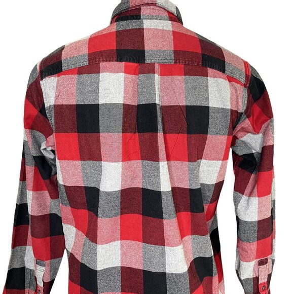 Eddie Bauer Mens Flannel Shirt Fall Winter Button Down Top Size XL u Red Gray - Picture 7 of 8